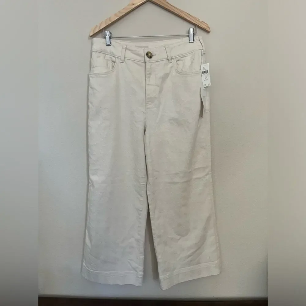 NWT Anthropologie The Skipper High-Rise Crop Wide-Leg Jeans by Pilcro Size 31P